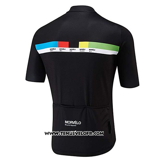 2018 Maillot Ciclismo Morvelo Noir et Jaune Manches Courtes et Cuissard
