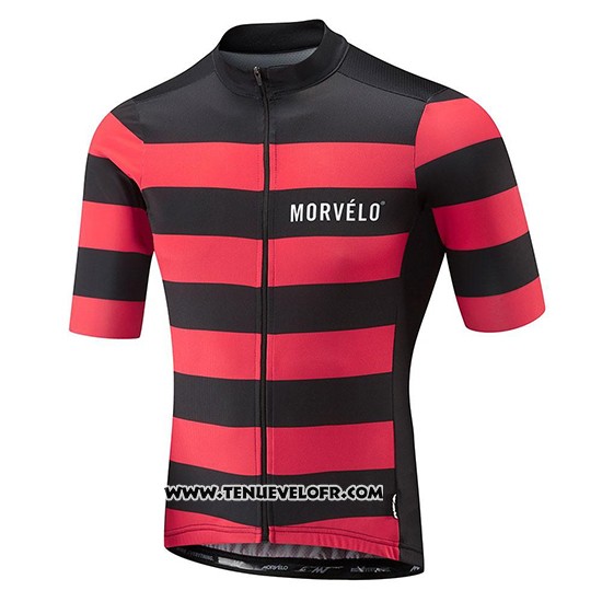 2018 Maillot Ciclismo Morvelo Noir et Rouge Manches Courtes et Cuissard