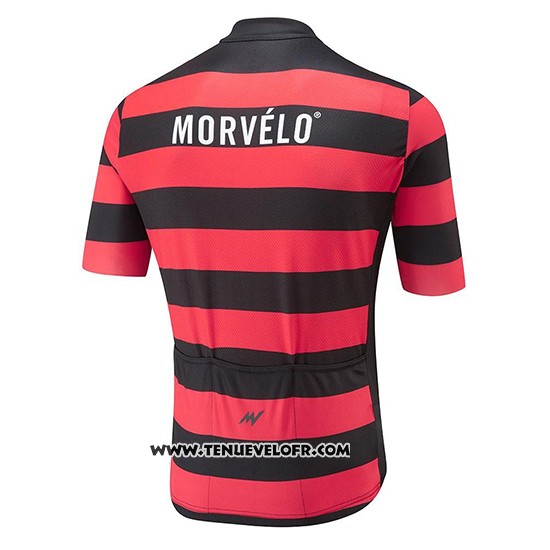 2018 Maillot Ciclismo Morvelo Noir et Rouge Manches Courtes et Cuissard