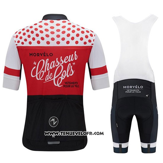 2018 Maillot Ciclismo Morvelo Rouge et Noir Manches Courtes et Cuissard