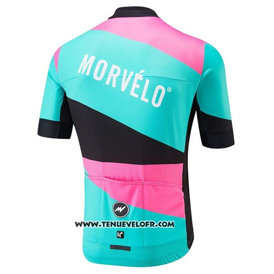 2018 Maillot Ciclismo Morvelo Vert et Rose Manches Courtes et Cuissard
