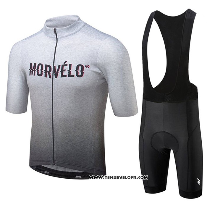 2020 Maillot Cyclisme Morvelo Gris Manches Courtes et Cuissard