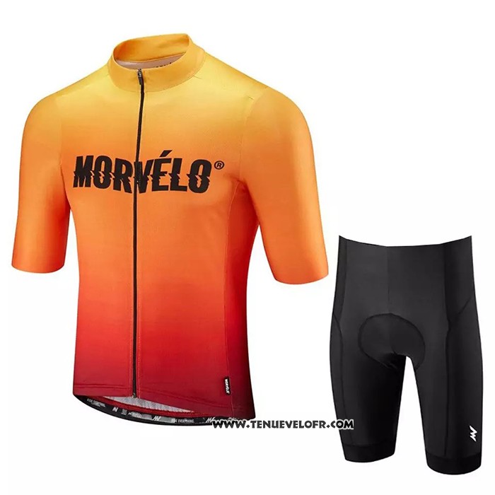2020 Maillot Cyclisme Morvelo Orange Manches Courtes et Cuissard
