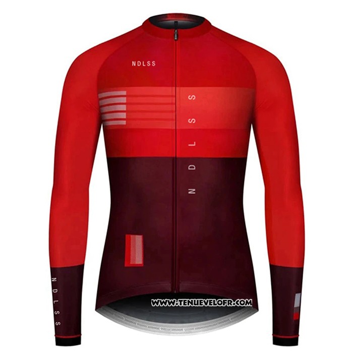 2020 Maillot Ciclismo NDLSS Fonce Rouge Manches Longues et Cuissard