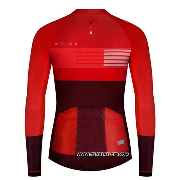 2020 Maillot Ciclismo NDLSS Fonce Rouge Manches Longues et Cuissard
