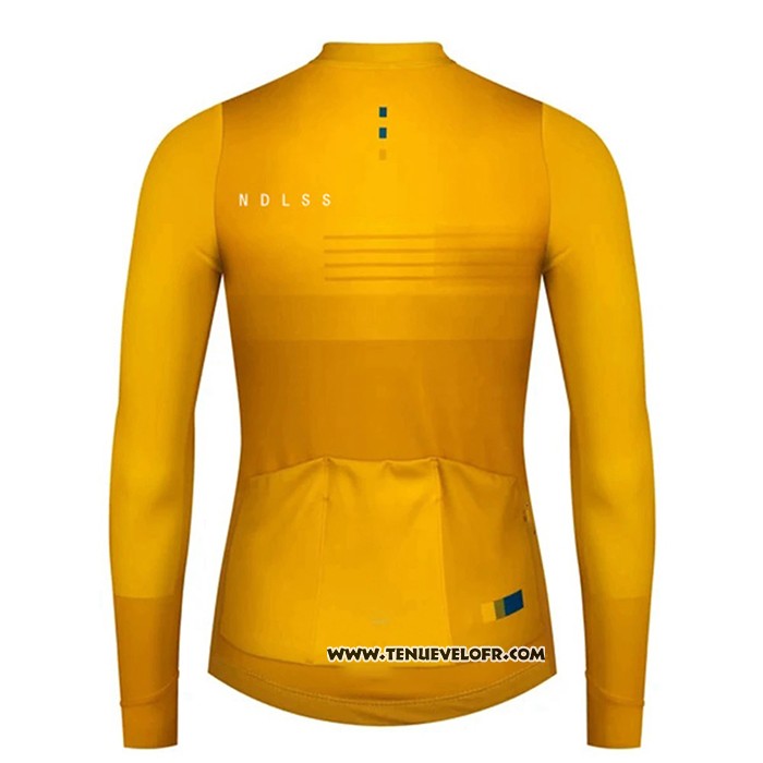 2020 Maillot Ciclismo NDLSS Jaune Manches Longues et Cuissard