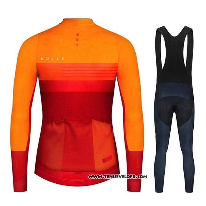 2020 Maillot Ciclismo NDLSS Jaune Orange Manches Longues et Cuissard