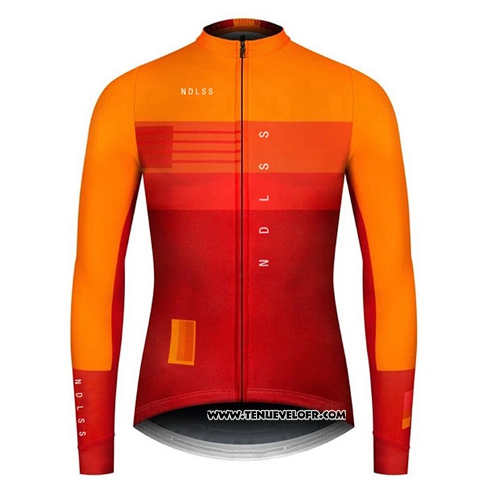 2020 Maillot Ciclismo NDLSS Jaune Orange Manches Longues et Cuissard