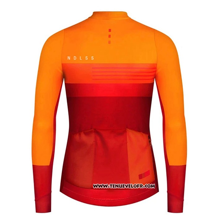 2020 Maillot Ciclismo NDLSS Jaune Orange Manches Longues et Cuissard