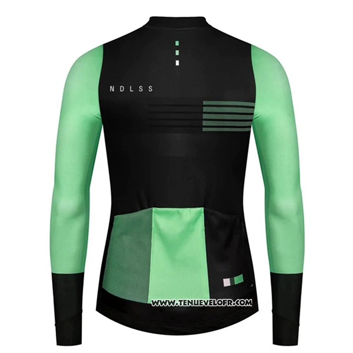 2020 Maillot Ciclismo NDLSS Noir Vert Manches Longues et Cuissard