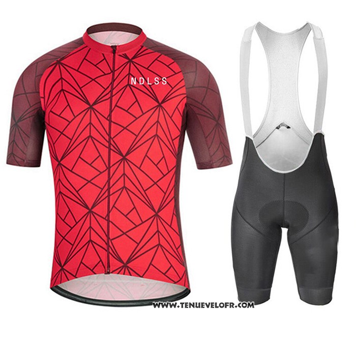 2020 Maillot Ciclismo NDLSS Profond Rouge Manches Courtes et Cuissard