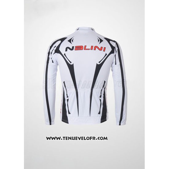 2010 Maillot Ciclismo Nalini Noir et Blanc Manches Longues et Cuissard