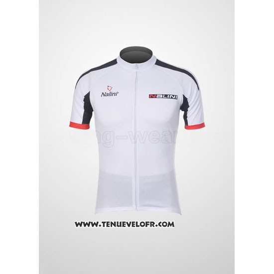 2012 Maillot Ciclismo Nalini Blanc et Noir Manches Courtes et Cuissard