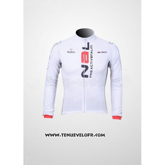 2012 Maillot Ciclismo Nalini Blanc et Noir Manches Longues et Cuissard