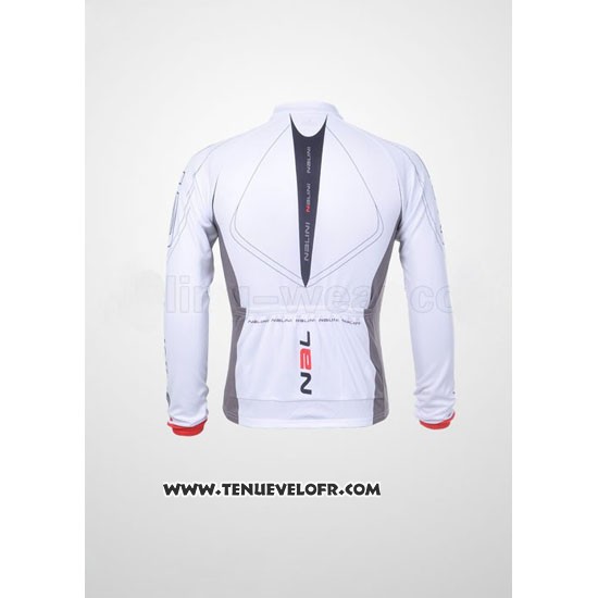 2012 Maillot Ciclismo Nalini Blanc et Noir Manches Longues et Cuissard
