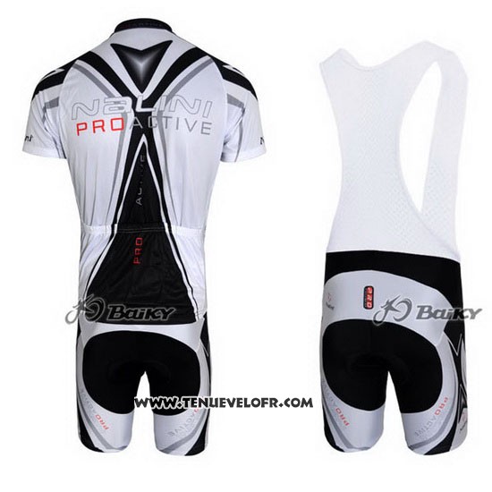 2012 Maillot Ciclismo Nalini Gris et Blanc Manches Courtes et Cuissard