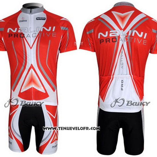 2012 Maillot Ciclismo Nalini Rouge et Blanc Manches Courtes et Cuissard