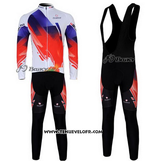 2012 Maillot Ciclismo Nalini Rouge et Blanc Manches Longues et Cuissard