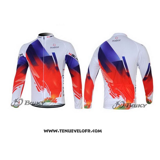 2012 Maillot Ciclismo Nalini Rouge et Blanc Manches Longues et Cuissard
