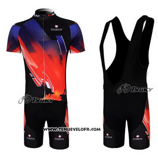 2012 Maillot Ciclismo Nalini Rouge et Noir Manches Courtes et Cuissard