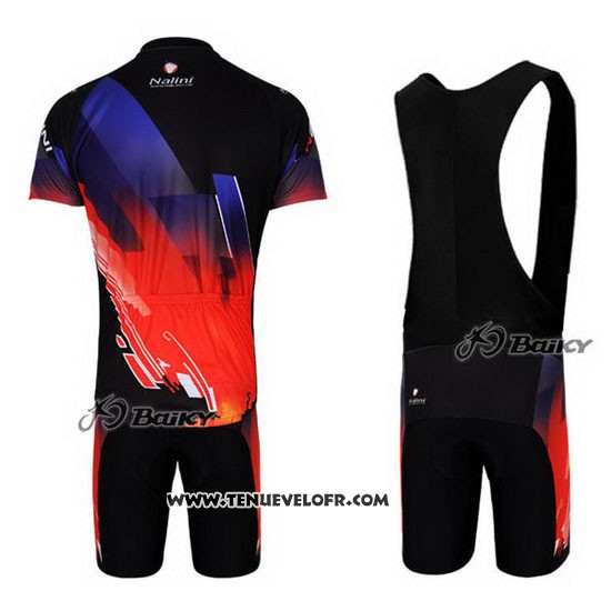 2012 Maillot Ciclismo Nalini Rouge et Noir Manches Courtes et Cuissard