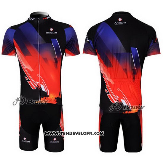 2012 Maillot Ciclismo Nalini Rouge et Noir Manches Courtes et Cuissard