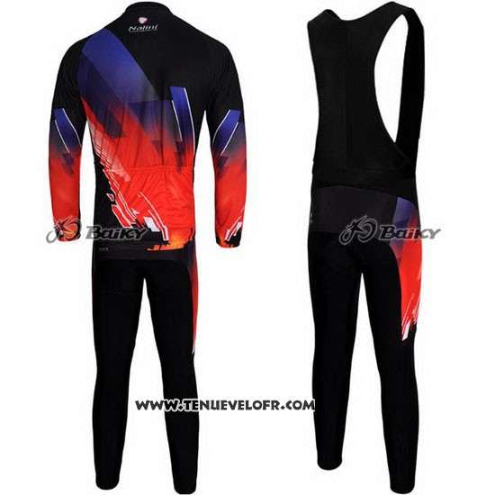 2012 Maillot Ciclismo Nalini Rouge et Noir Manches Longues et Cuissard