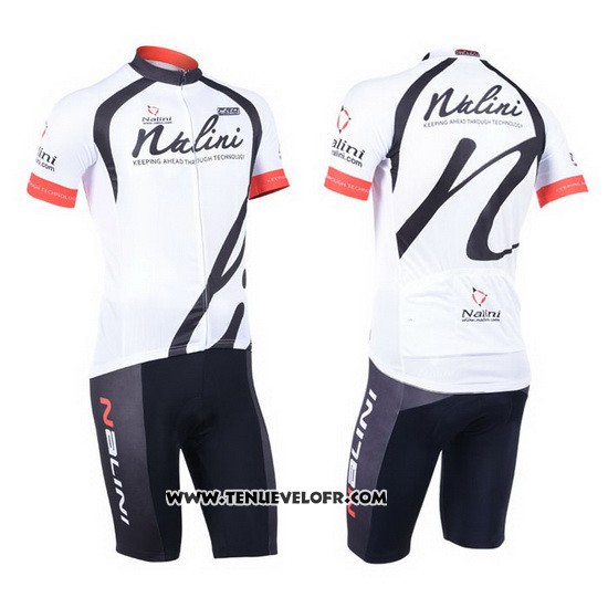 2013 Maillot Ciclismo Nalini Blanc Manches Courtes et Cuissard