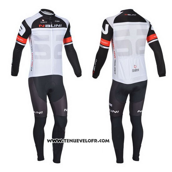2013 Maillot Ciclismo Nalini Blanc Manches Longues et Cuissard
