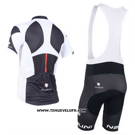 2013 Maillot Ciclismo Nalini Gris et Noir Manches Courtes et Cuissard