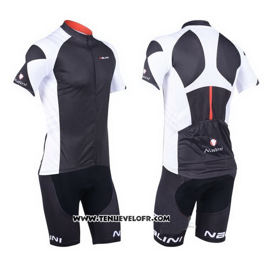 2013 Maillot Ciclismo Nalini Gris et Noir Manches Courtes et Cuissard
