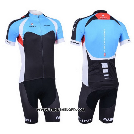 2013 Maillot Ciclismo Nalini Noir et Azur Manches Courtes et Cuissard