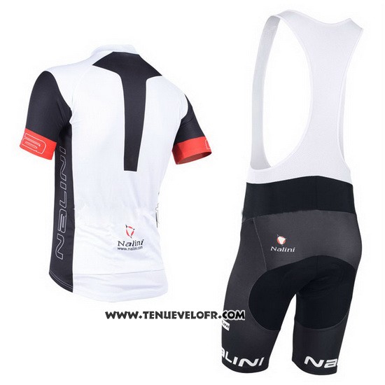 2013 Maillot Ciclismo Nalini Noir et Blanc Manches Courtes et Cuissard