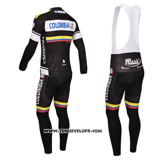 2013 Maillot Ciclismo Nalini Noir et Blanc Manches Longues et Cuissard