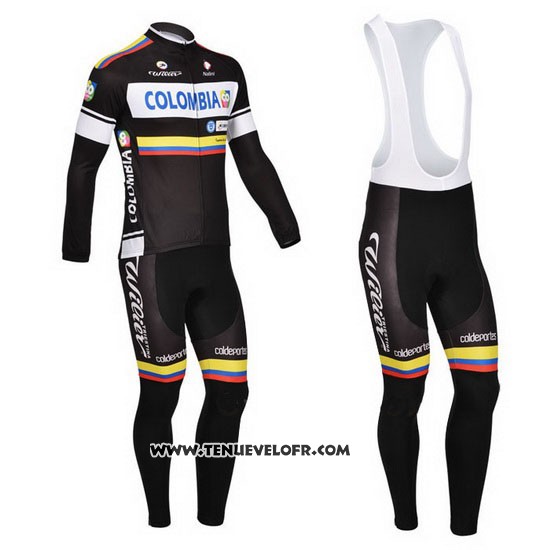 2013 Maillot Ciclismo Nalini Noir et Blanc Manches Longues et Cuissard