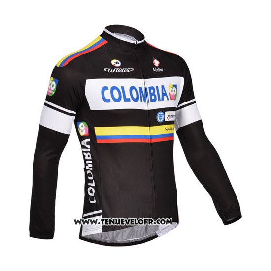 2013 Maillot Ciclismo Nalini Noir et Blanc Manches Longues et Cuissard