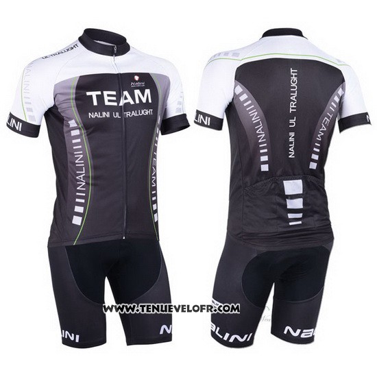 2013 Maillot Ciclismo Nalini Noir et Gris Manches Courtes et Cuissard