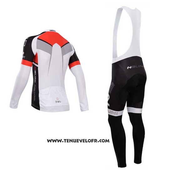 2014 Maillot Ciclismo Nalini Noir et Blanc Manches Longues et Cuissard