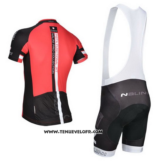 2014 Maillot Ciclismo Nalini Noir et Rouge Manches Courtes et Cuissard