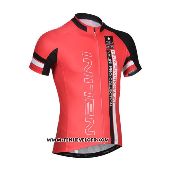2014 Maillot Ciclismo Nalini Noir et Rouge Manches Courtes et Cuissard