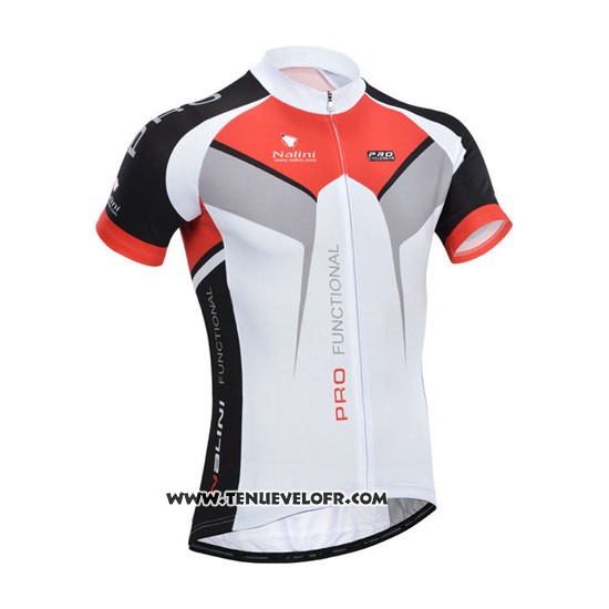 2014 Maillot Ciclismo Nalini Rouge et Blanc Manches Courtes et Cuissard