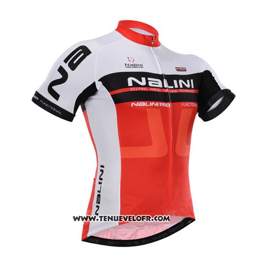 2015 Maillot Ciclismo Nalini Rouge et Blanc Manches Courtes et Cuissard