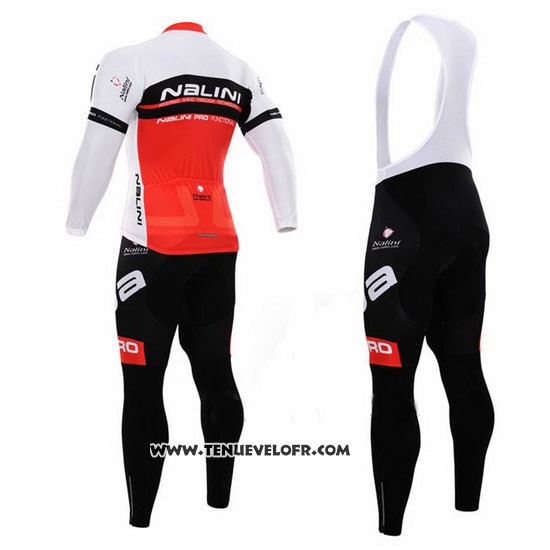 2015 Maillot Ciclismo Nalini Rouge et Blanc Manches Longues et Cuissard