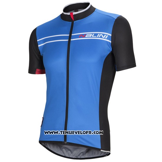 2016 Maillot Ciclismo Nalini Bleu et Noir Manches Courtes et Cuissard