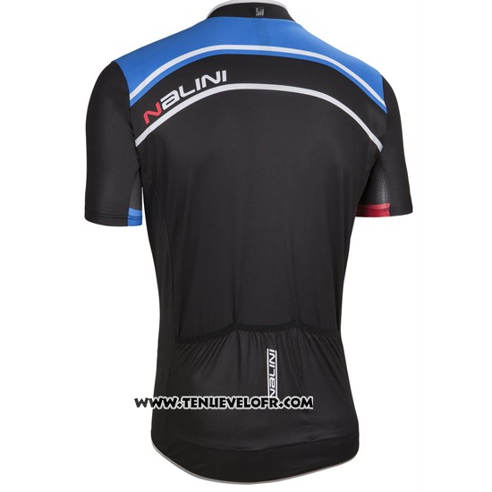 2016 Maillot Ciclismo Nalini Bleu et Noir Manches Courtes et Cuissard
