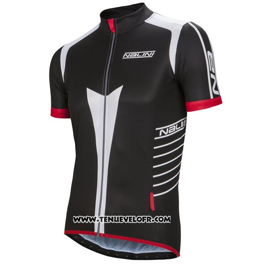 2016 Maillot Ciclismo Nalini Gris et Noir Manches Courtes et Cuissard