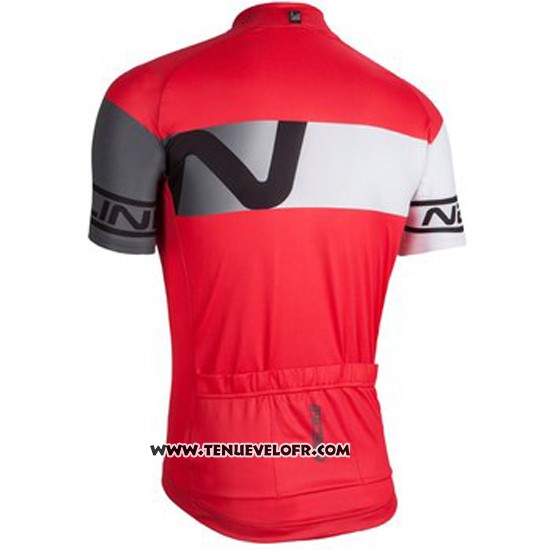 2016 Maillot Ciclismo Nalini Gris et Rouge Manches Courtes et Cuissard
