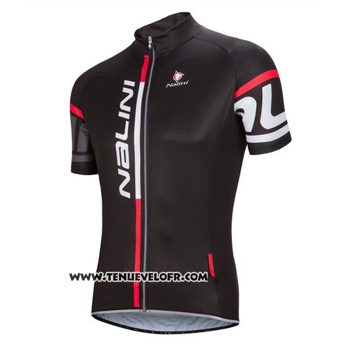 2016 Maillot Ciclismo Nalini Noir et Rouge Manches Courtes et Cuissard