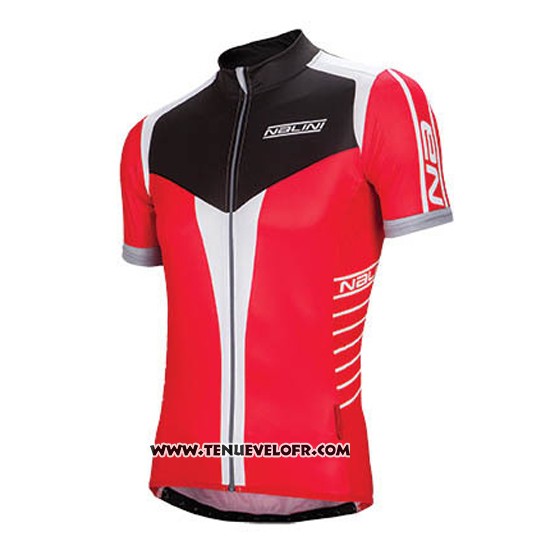 2016 Maillot Ciclismo Nalini Rouge et Noir Manches Courtes et Cuissard