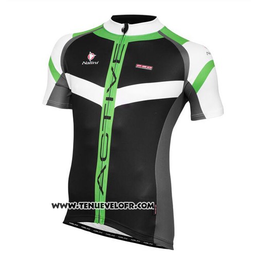 2016 Maillot Ciclismo Nalini Vert Noir Manches Courtes et Cuissard